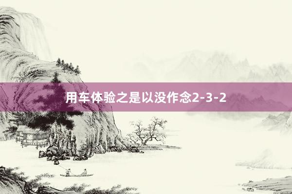 用车体验之是以没作念2-3-2