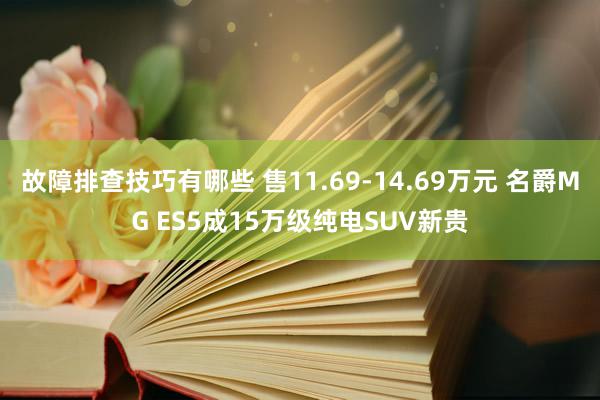 故障排查技巧有哪些 售11.69-14.69万元 名爵MG ES5成15万级纯电SUV新贵