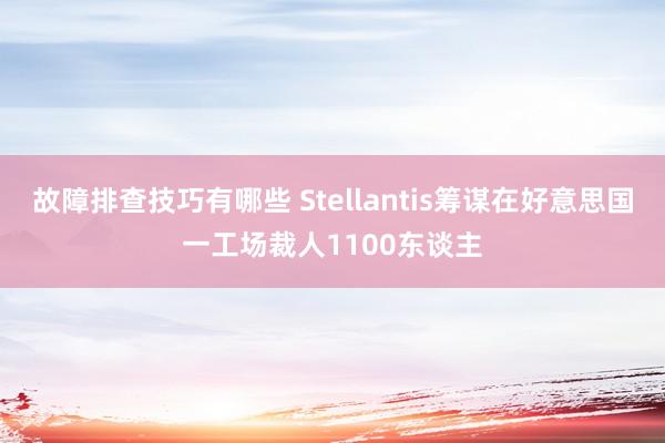 故障排查技巧有哪些 Stellantis筹谋在好意思国一工场裁人1100东谈主