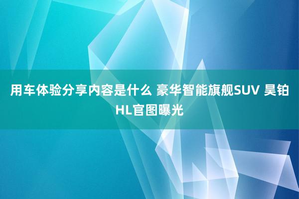 用车体验分享内容是什么 豪华智能旗舰SUV 昊铂HL官图曝光