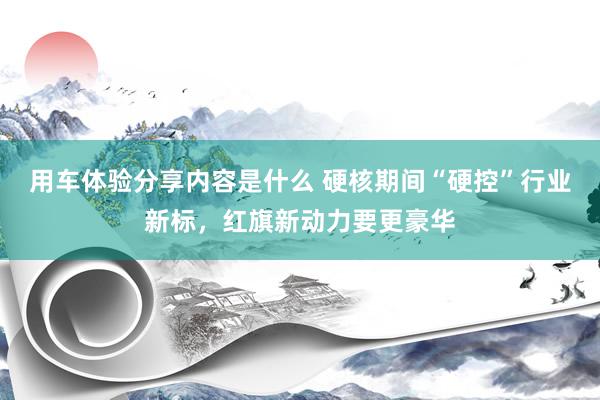 用车体验分享内容是什么 硬核期间“硬控”行业新标，红旗新动力要更豪华