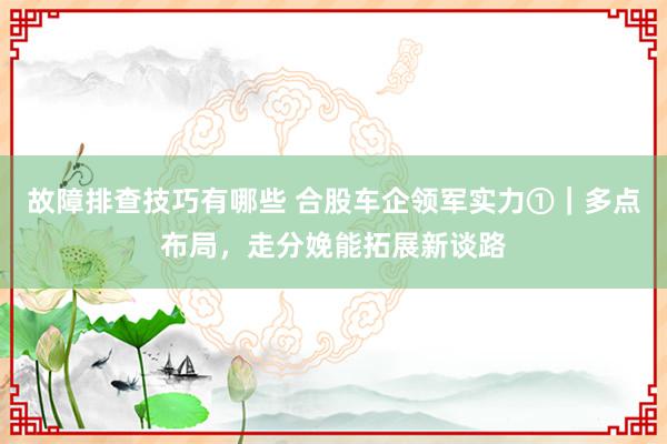 故障排查技巧有哪些 合股车企领军实力①｜多点布局，走分娩能拓展新谈路