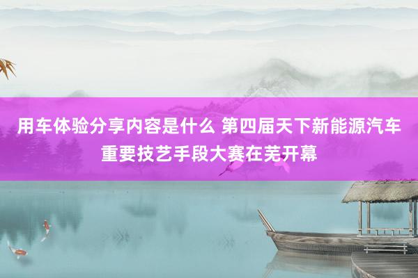 用车体验分享内容是什么 第四届天下新能源汽车重要技艺手段大赛在芜开幕