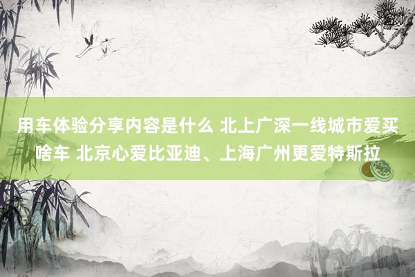 用车体验分享内容是什么 北上广深一线城市爱买啥车 北京心爱比亚迪、上海广州更爱特斯拉