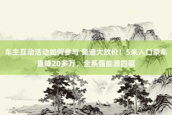 车主互动活动如何参与 奥迪大放价！5米入口豪车直降20多万，全系强能源四驱