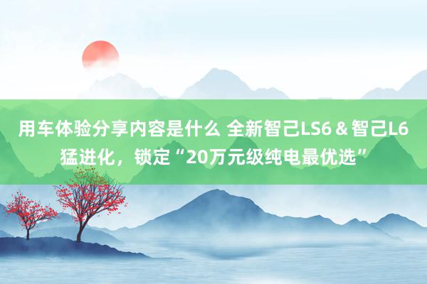 用车体验分享内容是什么 全新智己LS6＆智己L6猛进化，锁定“20万元级纯电最优选”