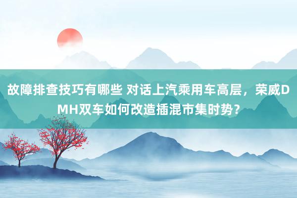 故障排查技巧有哪些 对话上汽乘用车高层，荣威DMH双车如何改造插混市集时势？