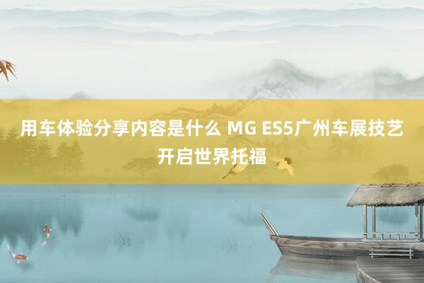 用车体验分享内容是什么 MG ES5广州车展技艺开启世界托福