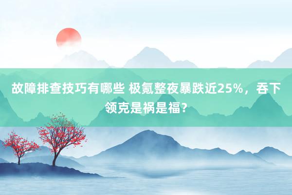 故障排查技巧有哪些 极氪整夜暴跌近25%，吞下领克是祸是福？