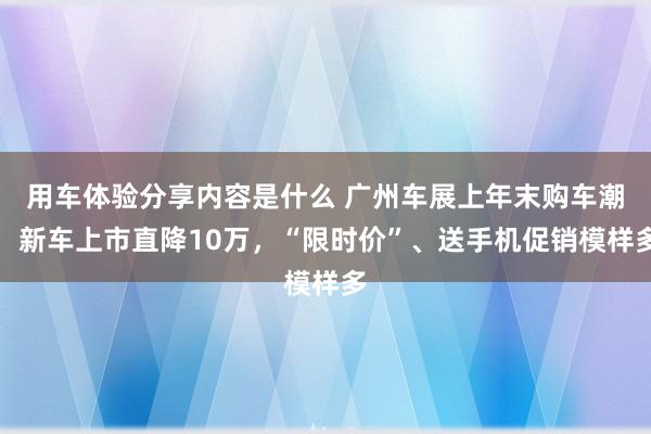 用车体验分享内容是什么 广州车展上年末购车潮：新车上市直降10万，“限时价”、送手机促销模样多