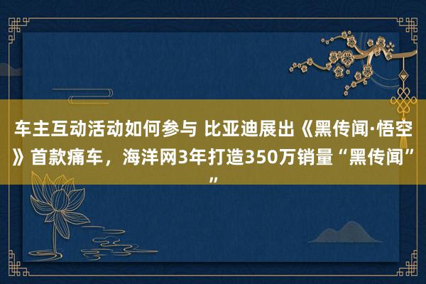 车主互动活动如何参与 比亚迪展出《黑传闻·悟空》首款痛车，海洋网3年打造350万销量“黑传闻”