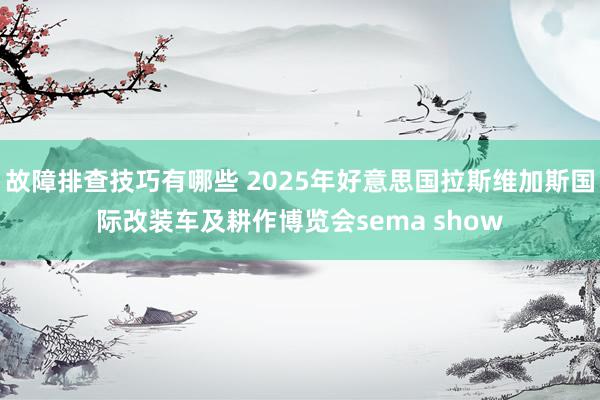 故障排查技巧有哪些 2025年好意思国拉斯维加斯国际改装车及耕作博览会sema show