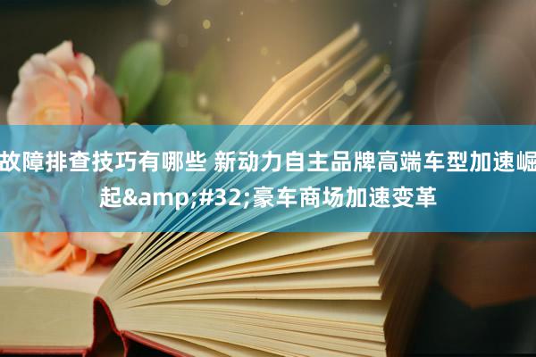 故障排查技巧有哪些 新动力自主品牌高端车型加速崛起&#32;豪车商场加速变革