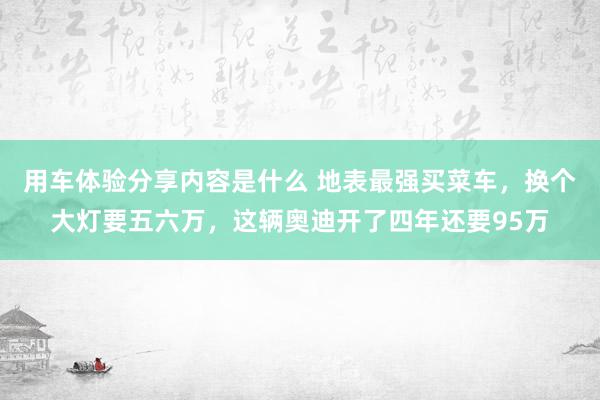 用车体验分享内容是什么 地表最强买菜车，换个大灯要五六万，这辆奥迪开了四年还要95万