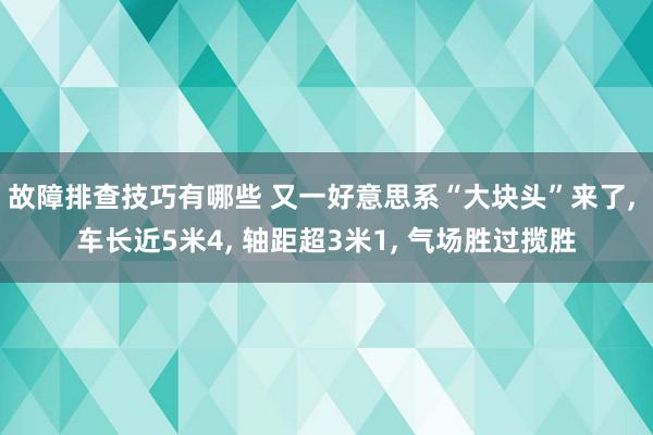 故障排查技巧有哪些 又一好意思系“大块头”来了, 车长近5米4, 轴距超3米1, 气场胜过揽胜