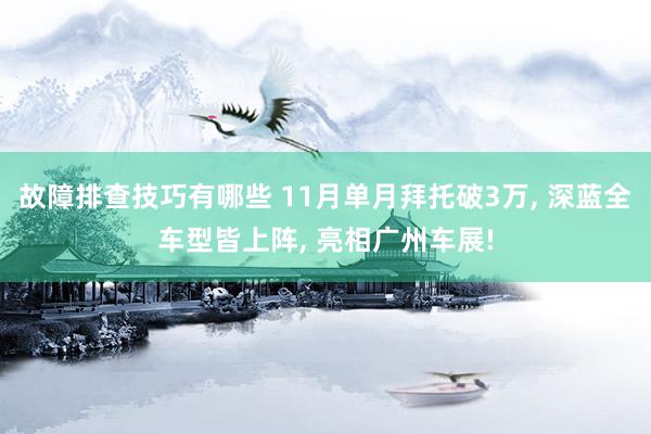 故障排查技巧有哪些 11月单月拜托破3万, 深蓝全车型皆上阵, 亮相广州车展!