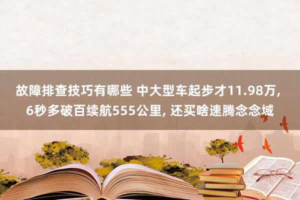 故障排查技巧有哪些 中大型车起步才11.98万, 6秒多破百续航555公里, 还买啥速腾念念域