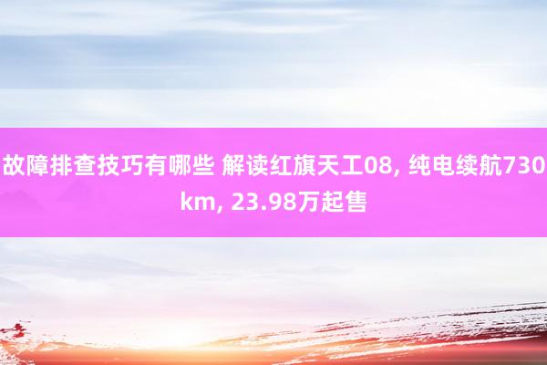 故障排查技巧有哪些 解读红旗天工08, 纯电续航730km, 23.98万起售