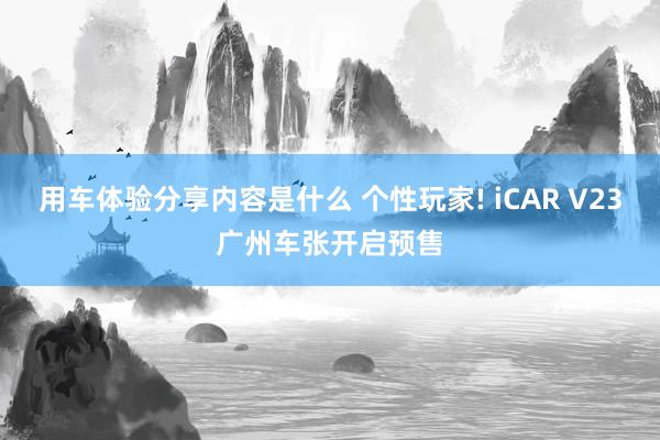 用车体验分享内容是什么 个性玩家! iCAR V23广州车张开启预售