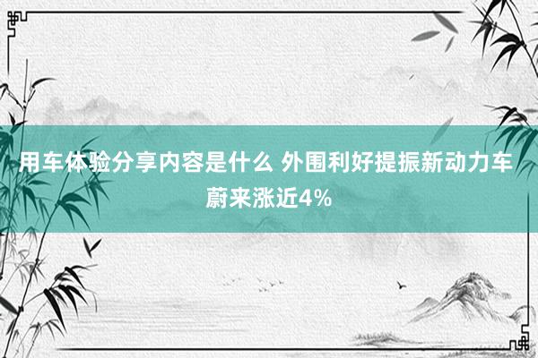 用车体验分享内容是什么 外围利好提振新动力车 蔚来涨近4%