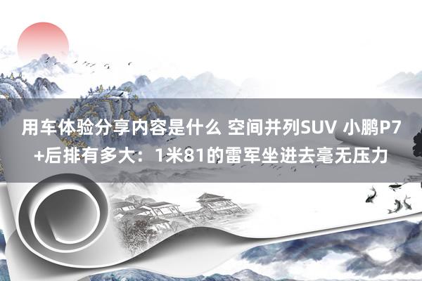 用车体验分享内容是什么 空间并列SUV 小鹏P7+后排有多大：1米81的雷军坐进去毫无压力