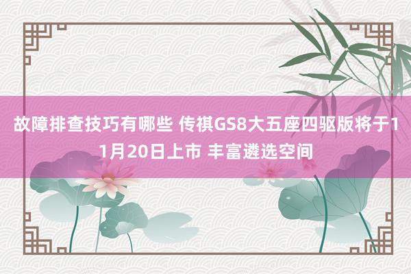 故障排查技巧有哪些 传祺GS8大五座四驱版将于11月20日上市 丰富遴选空间